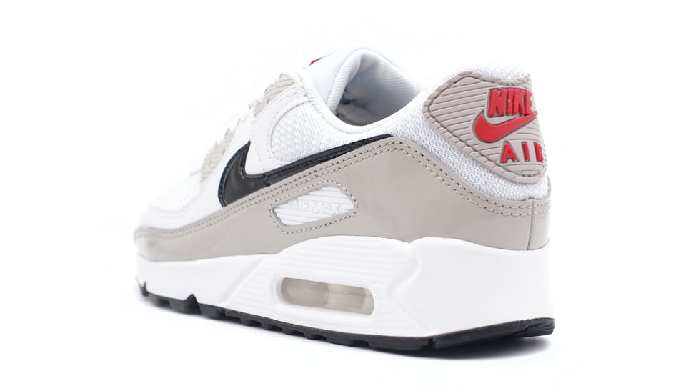 NIKE (WMNS) AIR MAX 90 WHITE/BLACK/LIGHT IRON ORE/UNIVERSITY RED