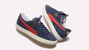 Puma CLYDE SOHO "WALT FRAZIER" "LONDON / SOHO PACK" FROSTED IVORY/NEW NAVY