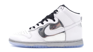 NIKE (WMNS) DUNK HIGH SE "CHROME" WHITE/WHITE/METALLIC SILVER/BLACK 3