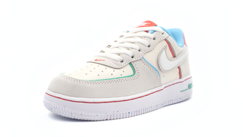 NIKE FORCE 1 LV8 2 BP PALE IVORY/WHITE/PICANTE RED/BALTIC BLUE 1