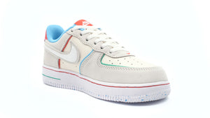 NIKE FORCE 1 LV8 2 BP PALE IVORY/WHITE/PICANTE RED/BALTIC BLUE 5